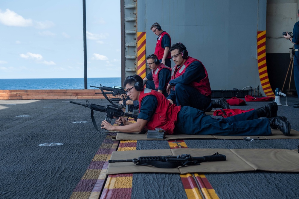 USS America Conducts Small Arms Qualification