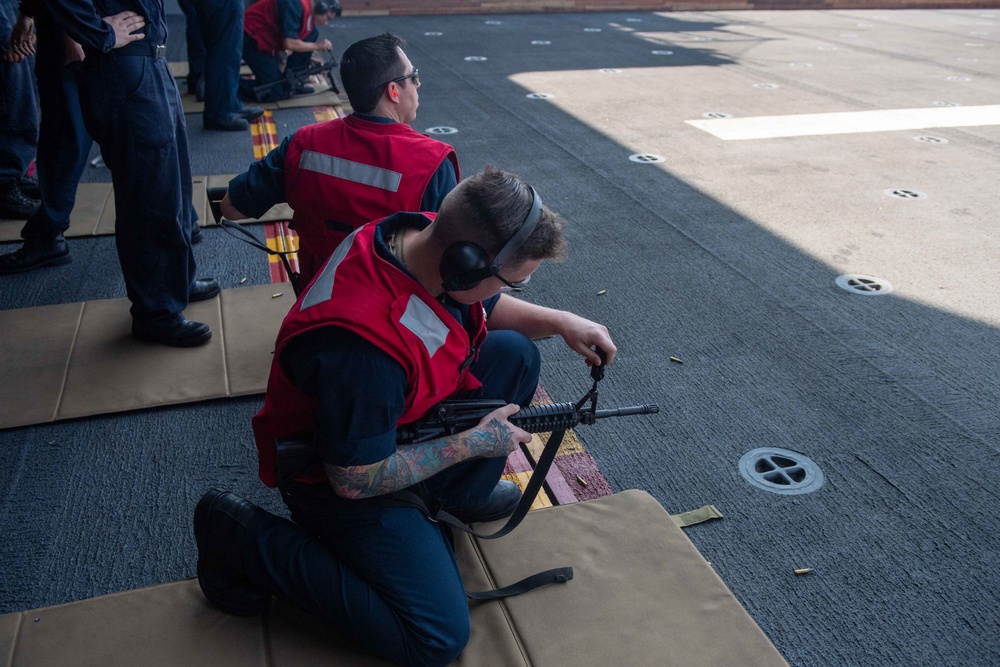 USS America Conducts Small Arms Qualification