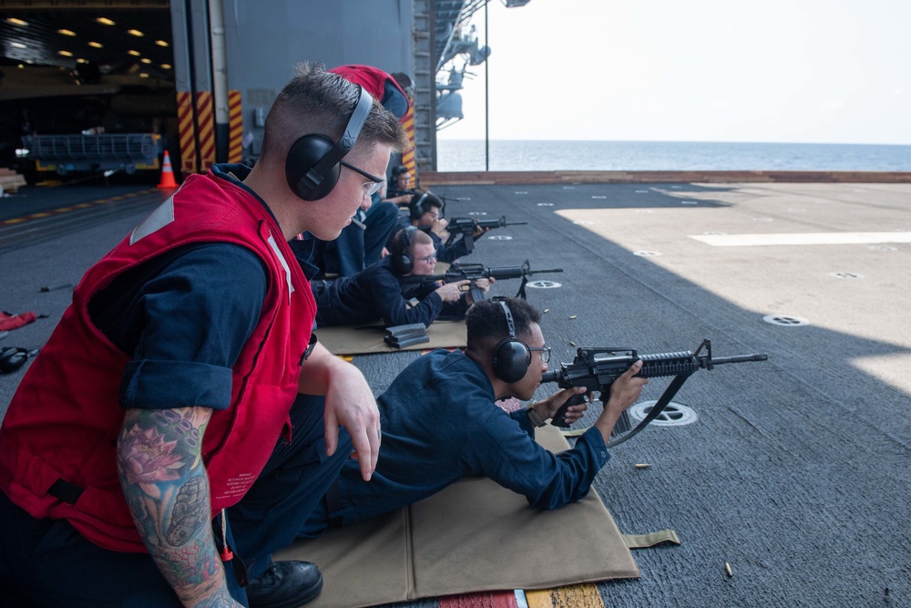 USS America Conducts Small Arms Qualification