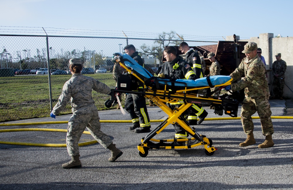 Tyndall medical, first responders partner with Bay County EMS, Ascension Sacred Heart for joint training exercise