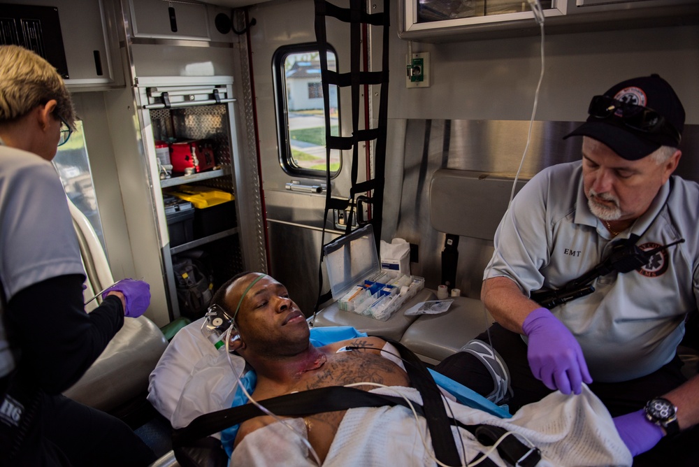 Tyndall medical, first responders partner with Bay County EMS, Ascension Sacred Heart for joint training exercise