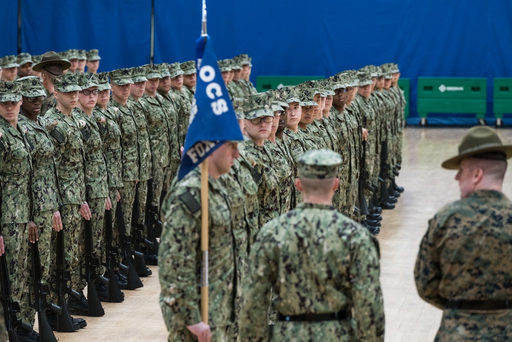 200312-N-TE695-0006 NEWPORT, R.I. (March 12, 2020) Navy Officer Candidate School conducts drill and ceremony