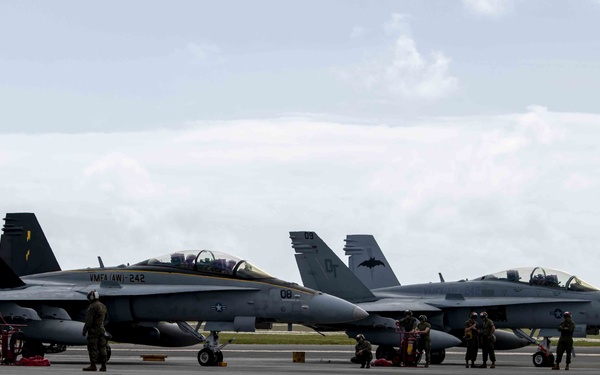 U.S. Marines prepare for flights as part of Cope North 20