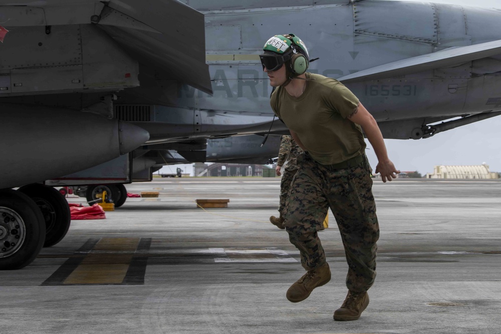 U.S. Marines prepare for flights as part of Cope North 20