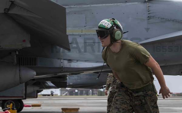 U.S. Marines prepare for flights as part of Cope North 20