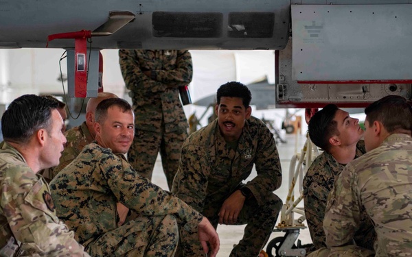 U.S. Marines give class on F/A-18D Hornet