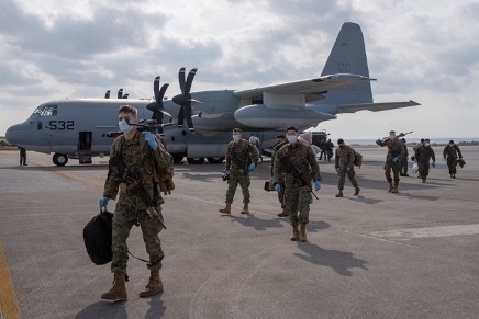 U.S. Marines return from the Republic of Korea