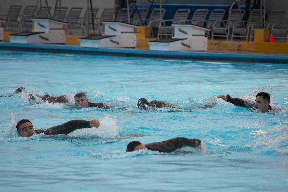 U.S. Marines and sailors with MCIPAC complete annual swim qualification