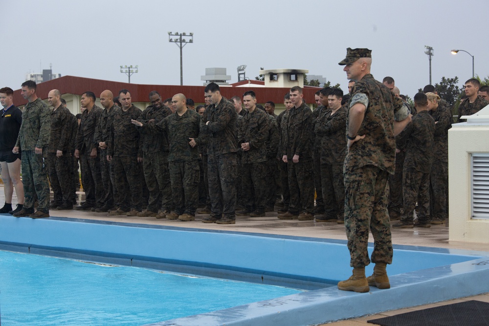 U.S. Marines and sailors with MCIPAC complete annual swim qualification