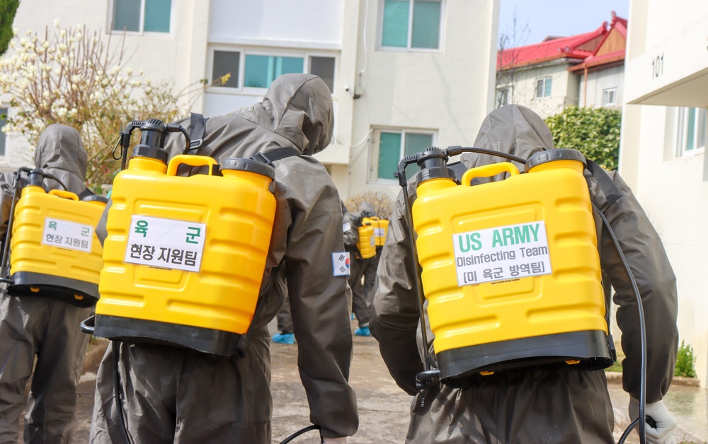 U.S. and ROK Army Participate in Joint COVID-19 Disinfecting Operation