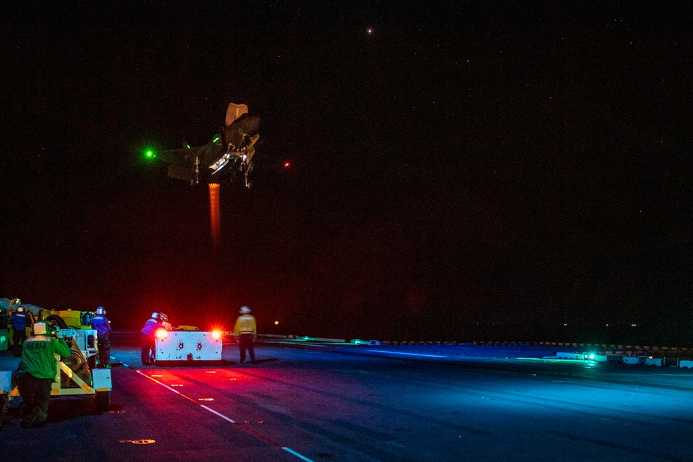 USS America (LHA 6) night operations, March 12, 2020.