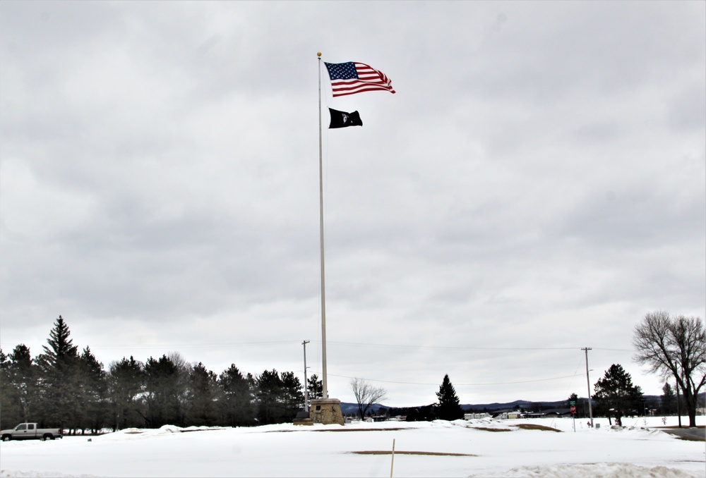 American Flag and Fort McCoy