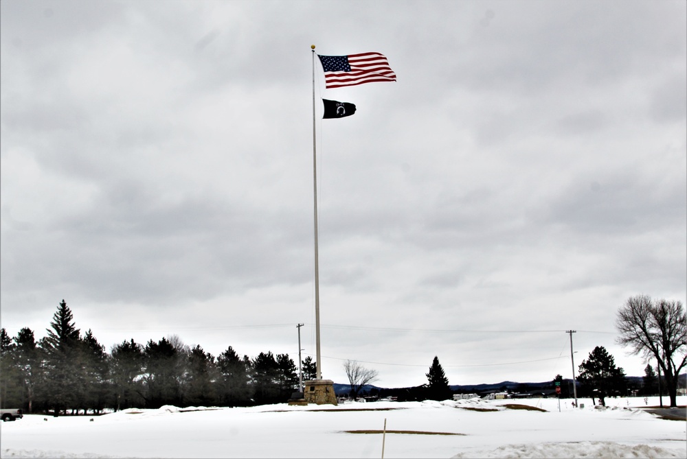 American Flag and Fort McCoy