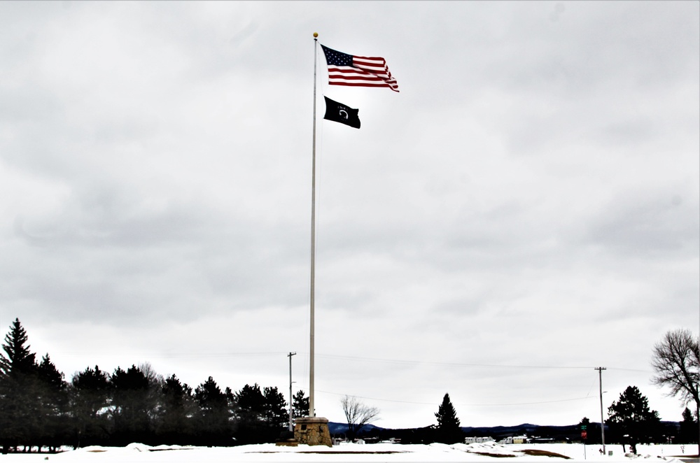 American Flag and Fort McCoy