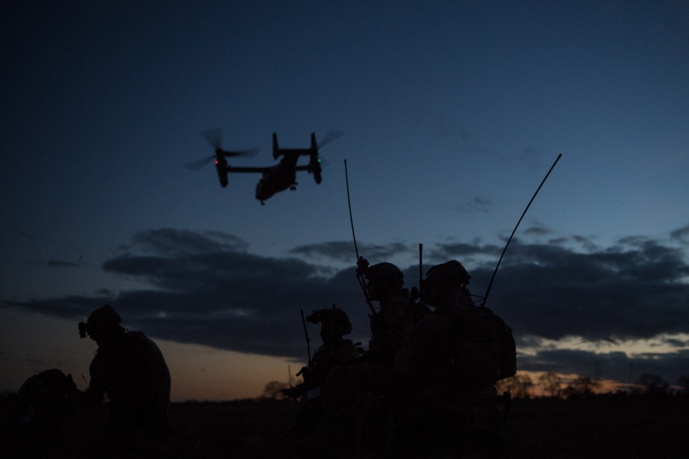 Special Tactics operators conduct personnel recovery mission with CV-22s during Valiant Liberty 2020