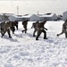 Fort McCoy CWOC Class 20-04 students practice pulling ahkio sled as a squad