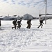 Fort McCoy CWOC Class 20-04 students practice pulling ahkio sled as a squad