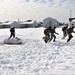 Fort McCoy CWOC Class 20-04 students practice pulling ahkio sled as a squad