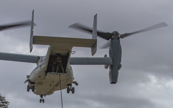EOTG Rappelling training with Japanese V-22 Osprey