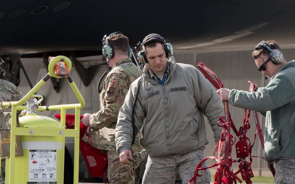 B-2 Bomber crew chiefs launch and recovery from RAF Fairford