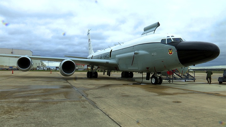 Members of the 55th Wing bring the RJ to SA