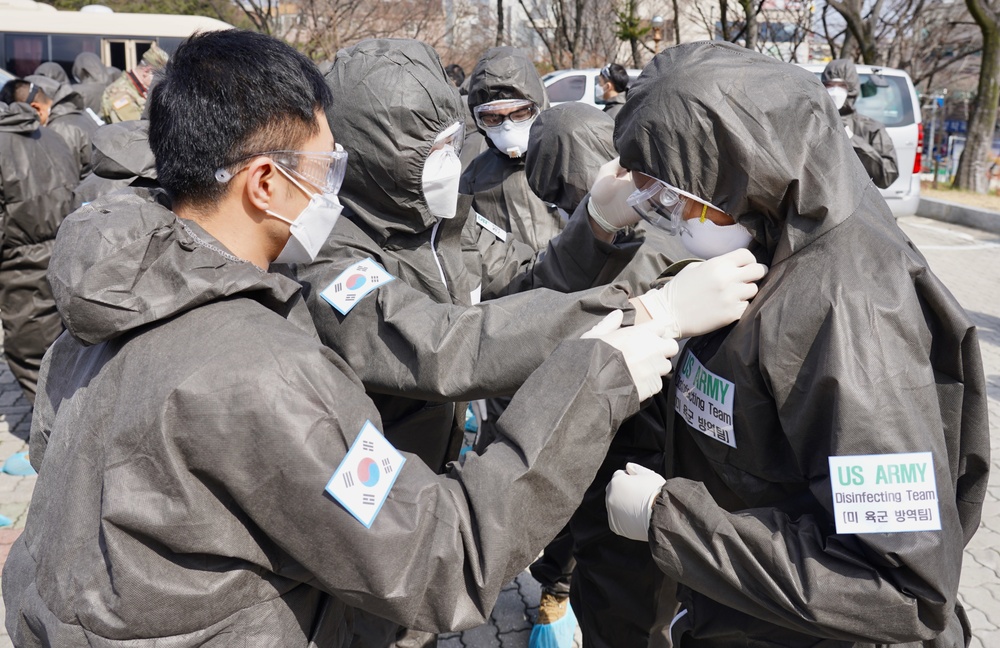 US Army conducts Combined disinfection with Republic of Korea Army