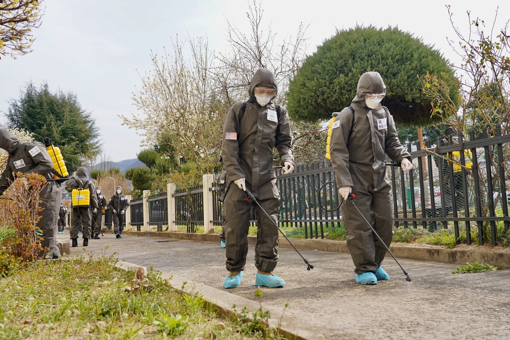 US Army conducts Combined disinfection with Republic of Korea Army