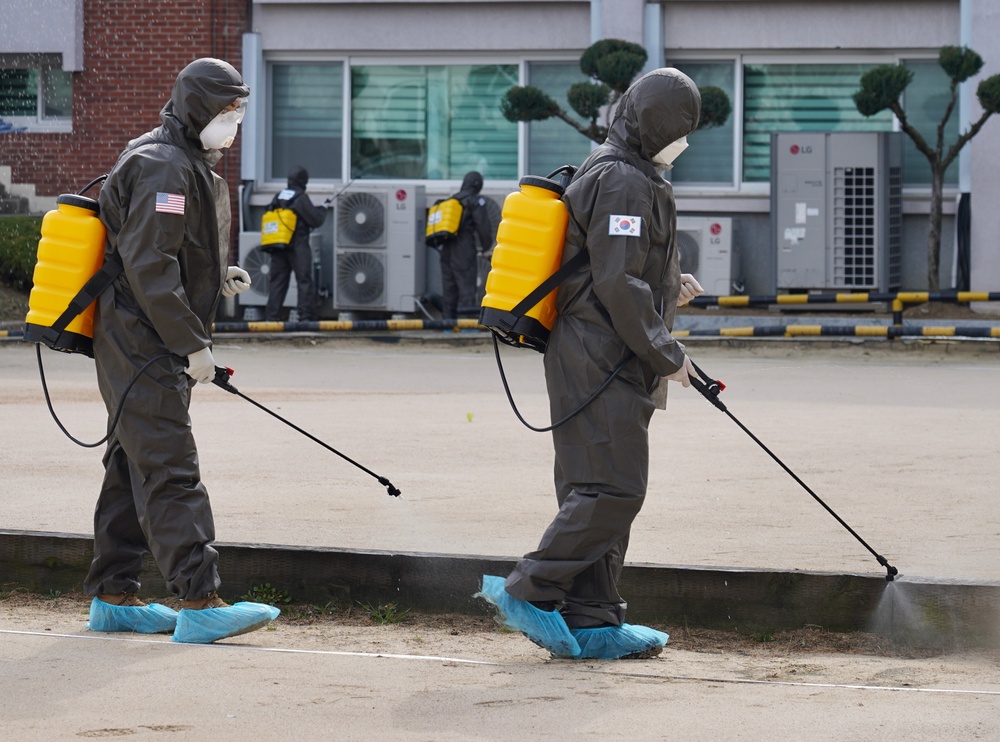 US Army conducts Combined disinfection with Republic of Korea Army