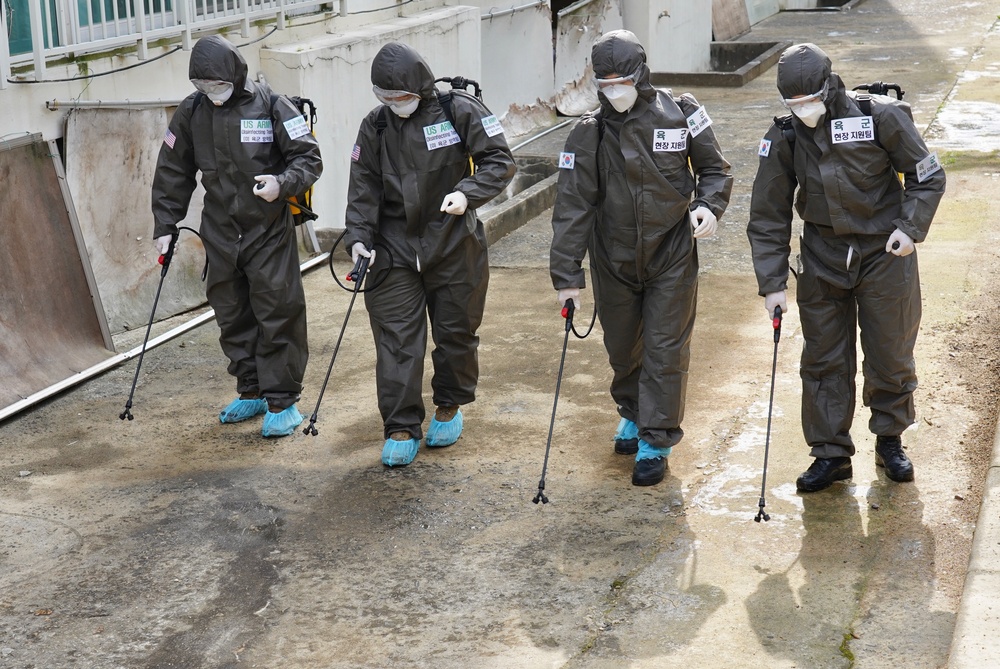 US Army conducts Combined disinfection with Republic of Korea Army