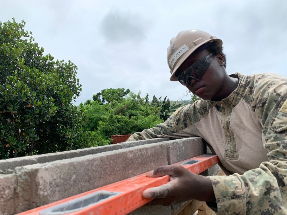 U.S. Navy Seabees with NMCB-5’s Detail Timor-Leste construct a two-room classroom