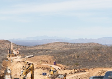 Looking west at ongoing construction efforts at Tucson 3