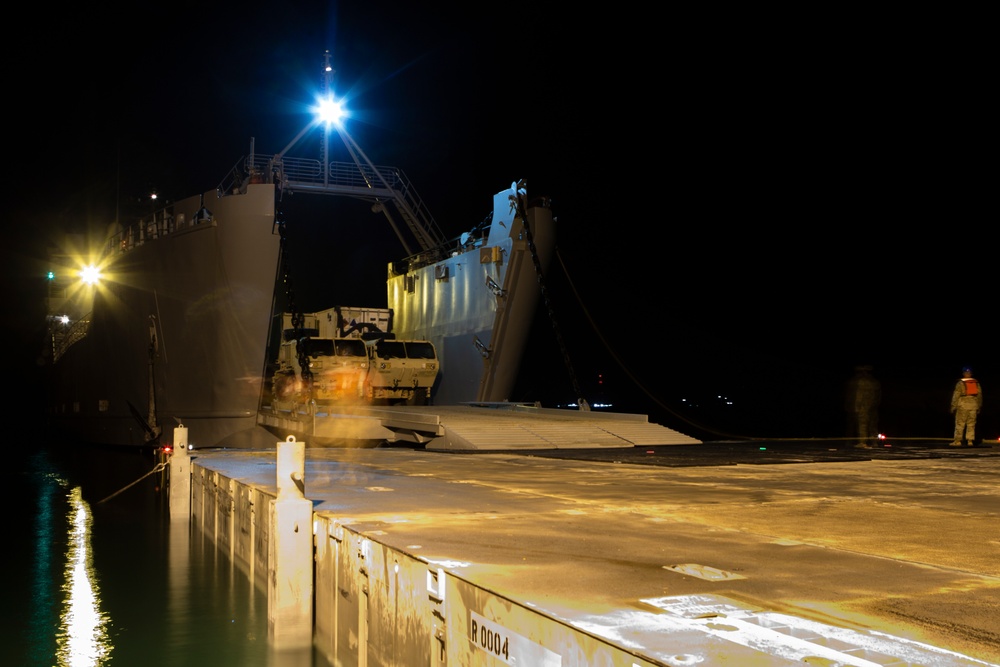 U.S. Army Offloads Vehicles During Native Fury 20