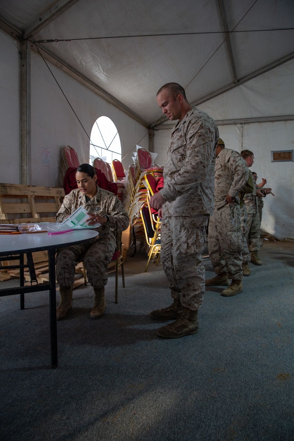 U.S. Navy Takes Advancement Tests While at NF20