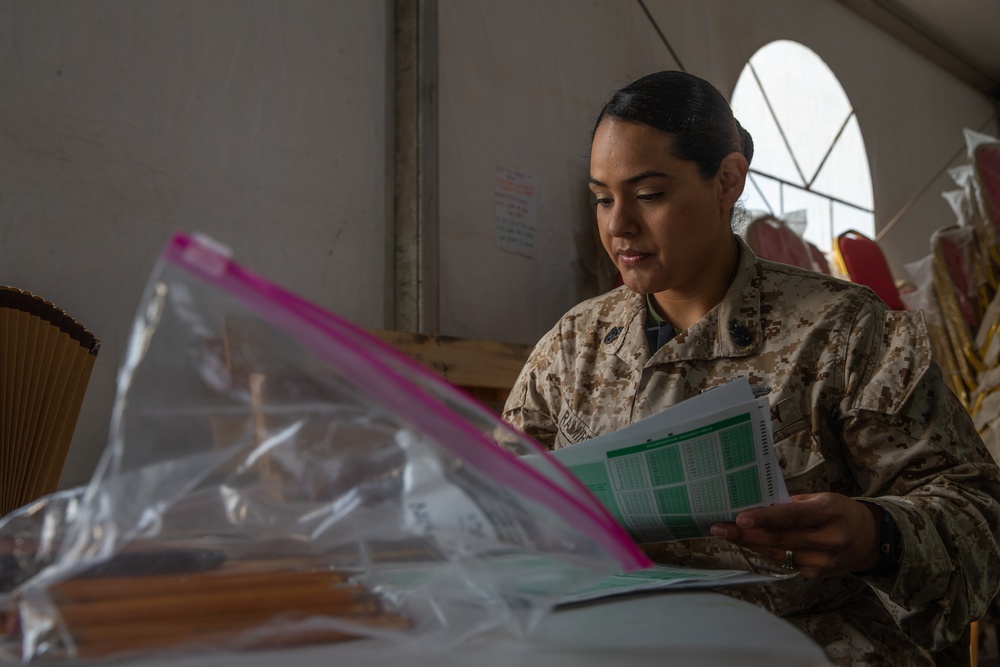 U.S. Navy Takes Advancement Tests While at NF20