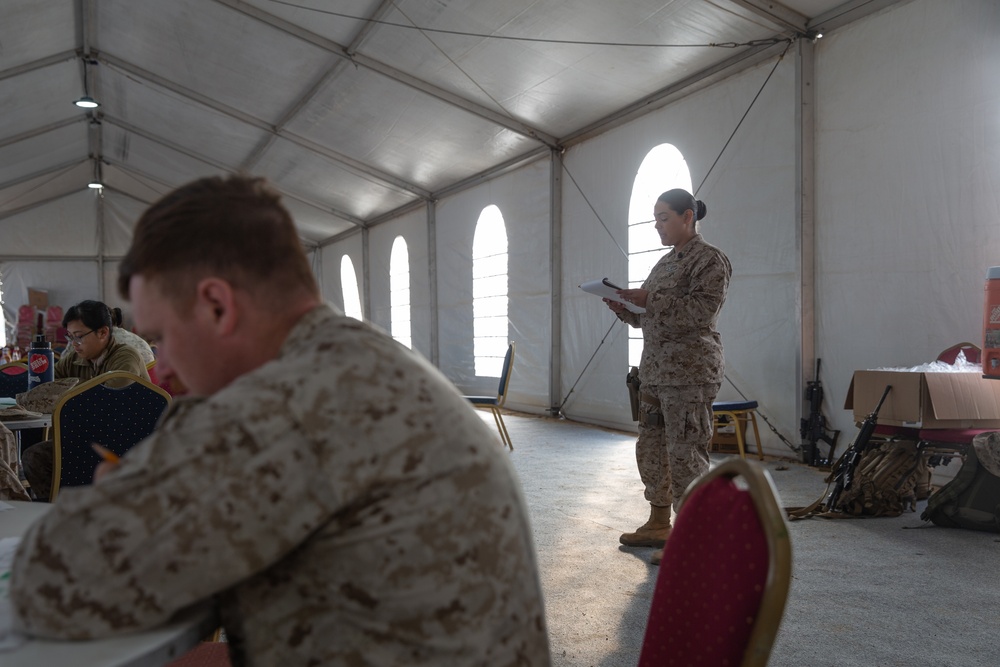 U.S. Navy Takes Advancement Tests While at NF20