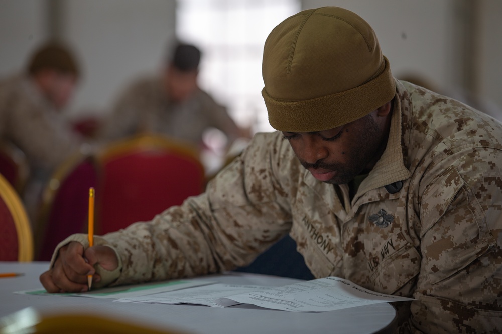 U.S. Navy Takes Advancement Tests While at NF20