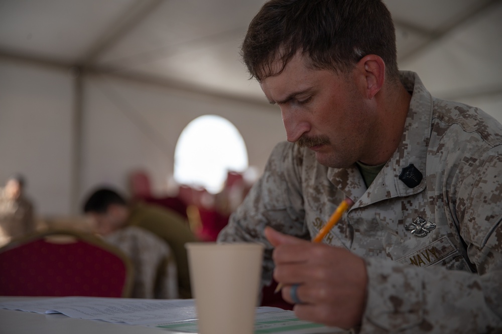 U.S. Navy Takes Advancement Tests While at NF20