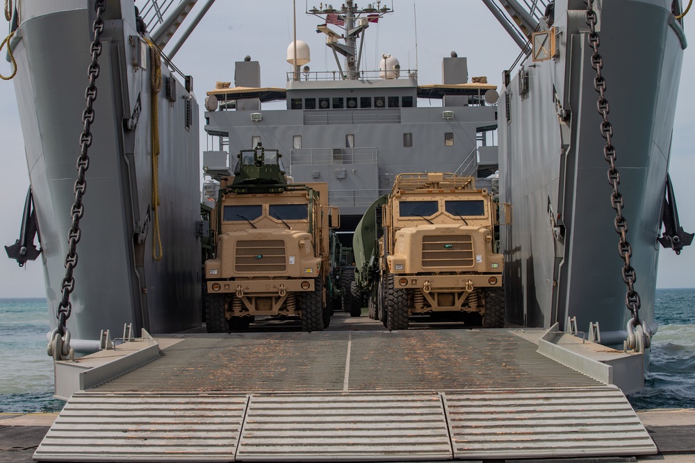 Maritime Prepositioning Force Vehicle Off Load During Native Fury 20