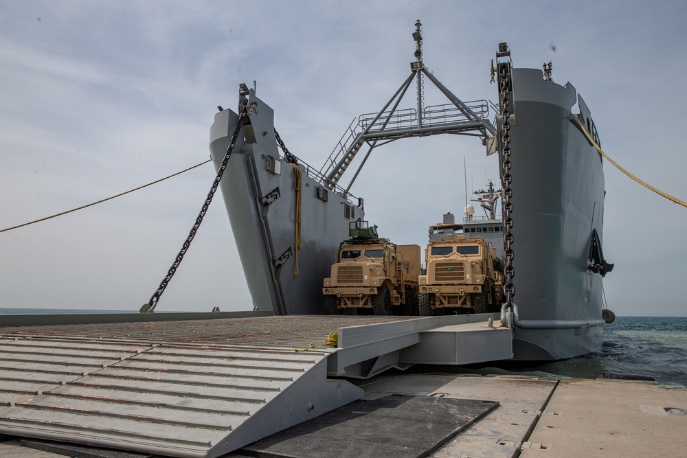 Maritime Prepositioning Force Vehicle Off Load During Native Fury 20