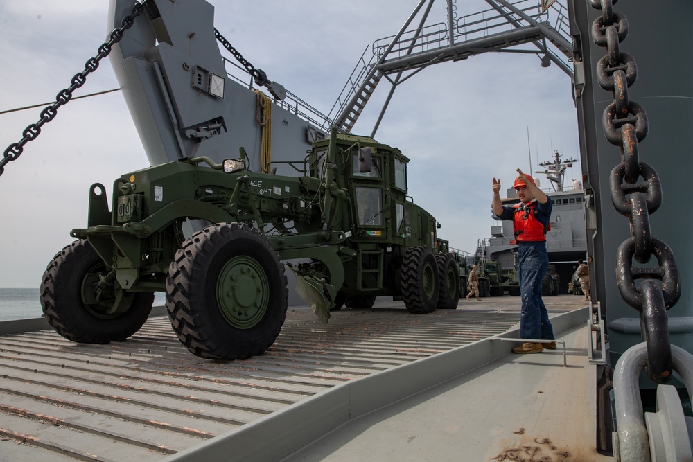 Maritime Prepositioning Force Vehicle Off Load During Native Fury 20