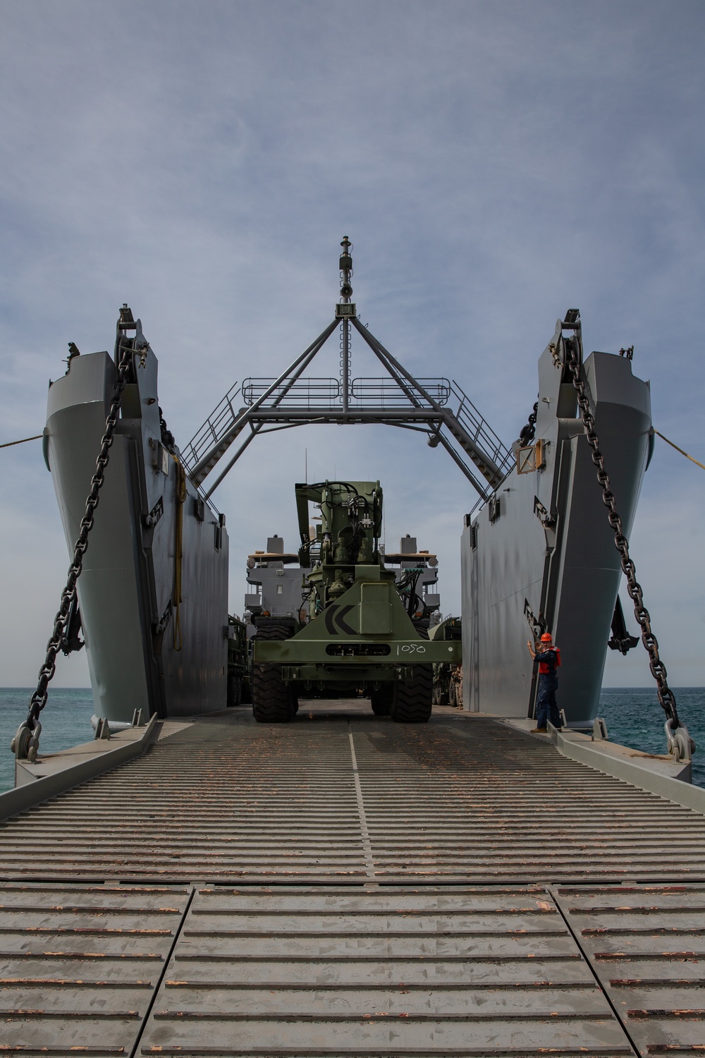 Maritime Prepositioning Force Vehicle Off Load During Native Fury 20