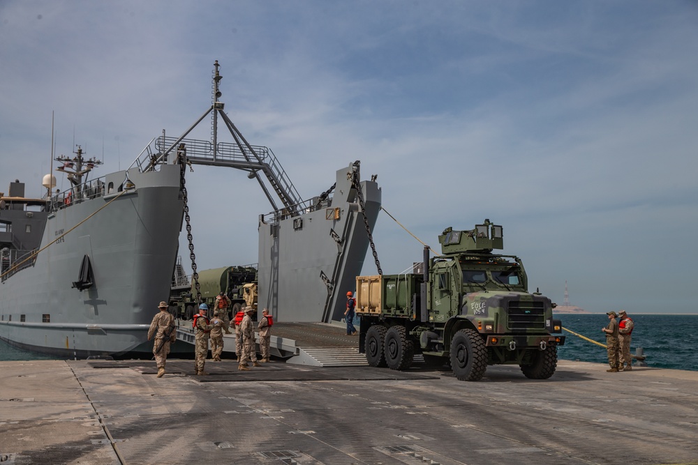 Maritime Prepositioning Force Vehicle Off Load During Native Fury 20