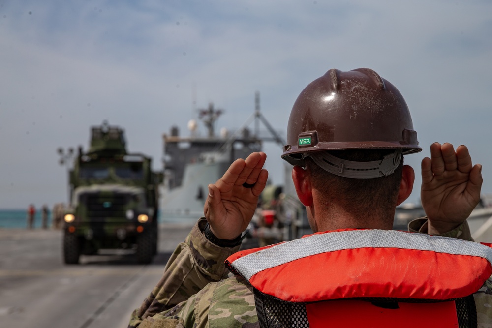 Maritime Prepositioning Force Vehicle Off Load During Native Fury 20