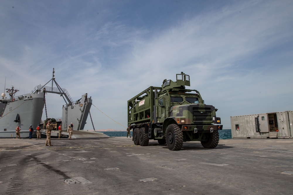 Maritime Prepositioning Force Vehicle Off Load During Native Fury 20