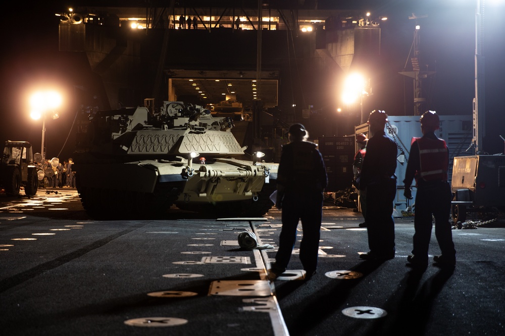 U.S. Marines, Sailors, and Soldiers Conduct Maritime Prepositioning Force Operations