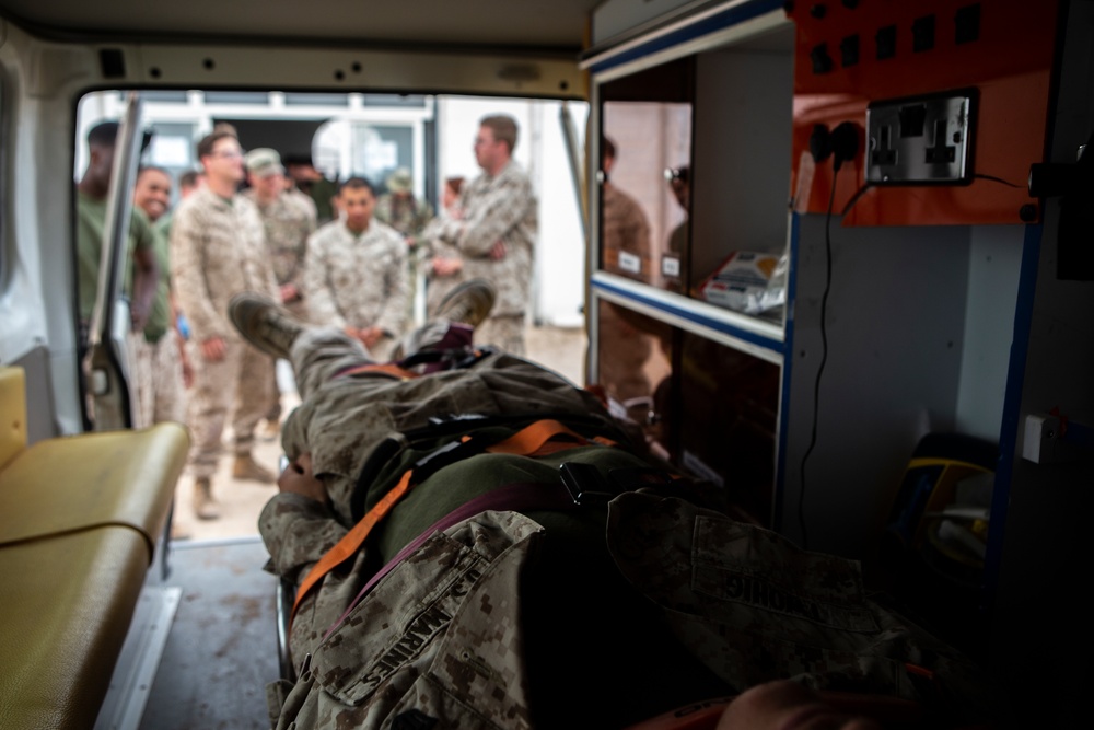 U.S. Corpsmen and UAE Soldiers exchange Medical practices During Native Fury 20