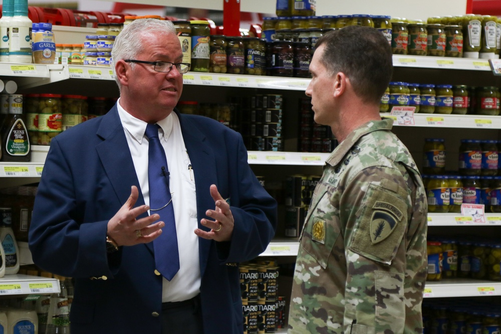 U.S. Army Europe CSM visits Commissary to dispel shortage rumors