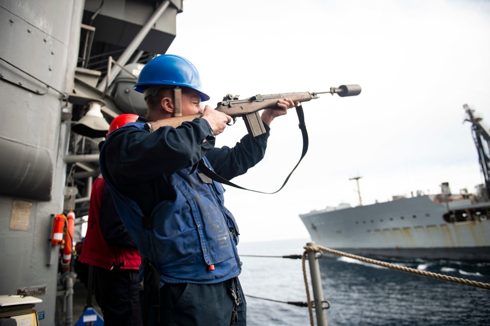 Vella Gulf Conducts a Repelenishment-at-Sea wih USNS Laramie