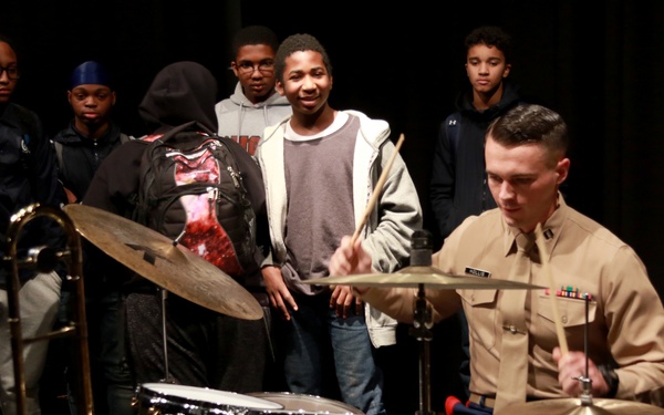 2nd Marine Division Band Performs a Concert for High School Students in North Carolina
