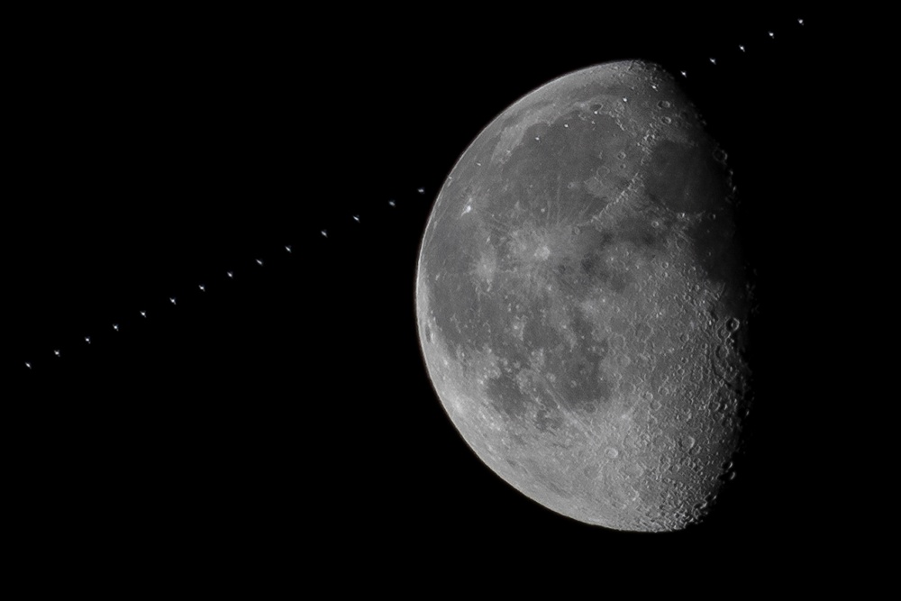 International Space Station Lunar transit